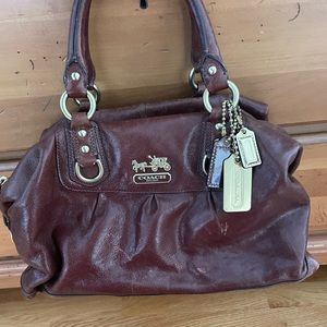 Coach Madison Sophia Leather Shoulder Bag Brown